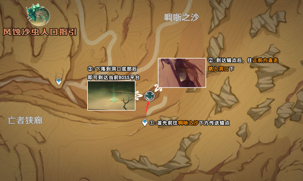 原神风蚀沙虫入口位置路线
