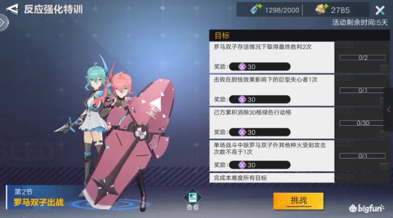 星火之歌反应强化特训罗马双子出战通关攻略