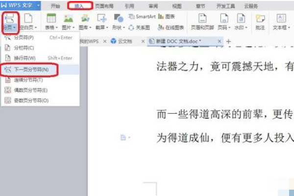 Wps怎么设置不同的页眉?