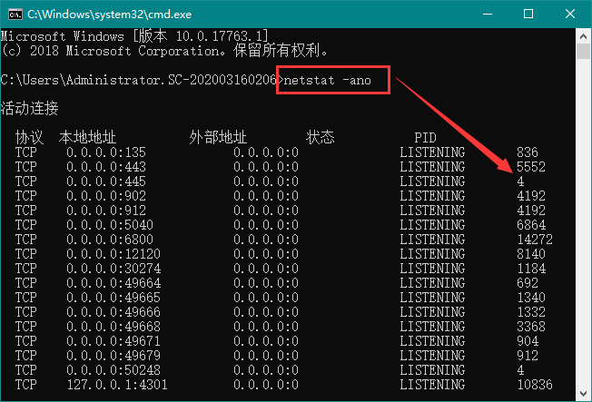 Win10 20H2系统如何使用cmd查看端口占用情况?
