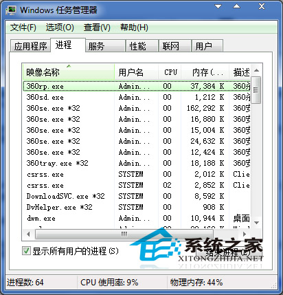 Win7如何让任务管理器进程瞬间冻结