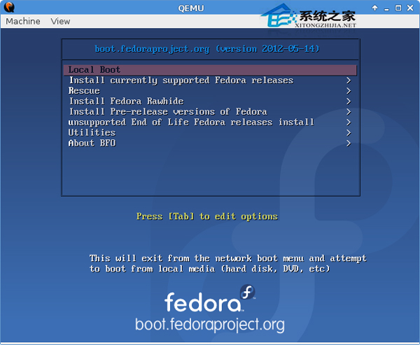 Linux通过BFO安装Fedora的步骤