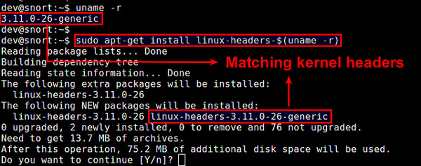 Linux安装合适内核头文件的方法