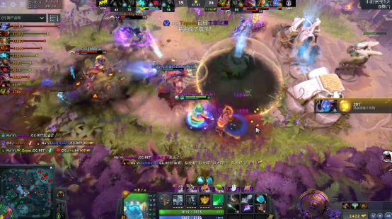 Ti9： B组小组赛NaVi冰魂斯温击破OG幽鬼宙斯战平