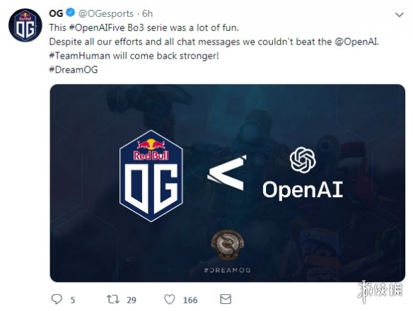 0:2惨败！《Dota2》世界冠军OG VS人工智能战队