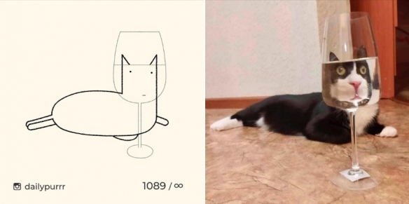 谁还不是个灵魂画手？搞怪猫的简笔插画：精准还原！