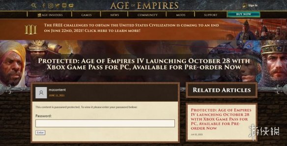 微软官方泄露《帝国时代4》Steam页面、发售日期！