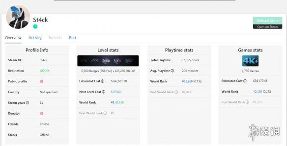 最昂贵的 Steam 个人账号 目前价值超过 25 万美元