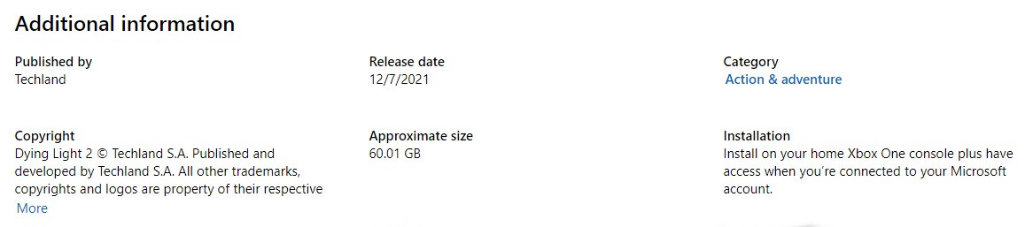 《消逝的光芒2》大小公布 XboxOne版容量为60.01GB