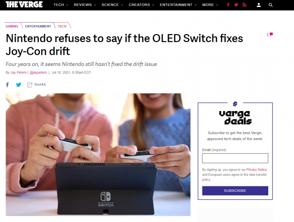 外媒曝料：任天堂拒绝透露新款Switch是否修复手柄漂移