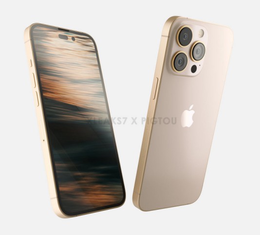 iPhone14 Pro土豪金配色渲染图曝光！屏幕占比升高