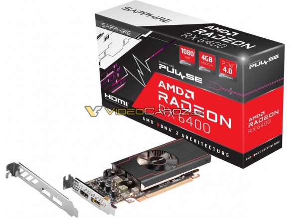 蓝宝石AMD RX 6400 PULSE 显卡曝光：53W的半高刀卡