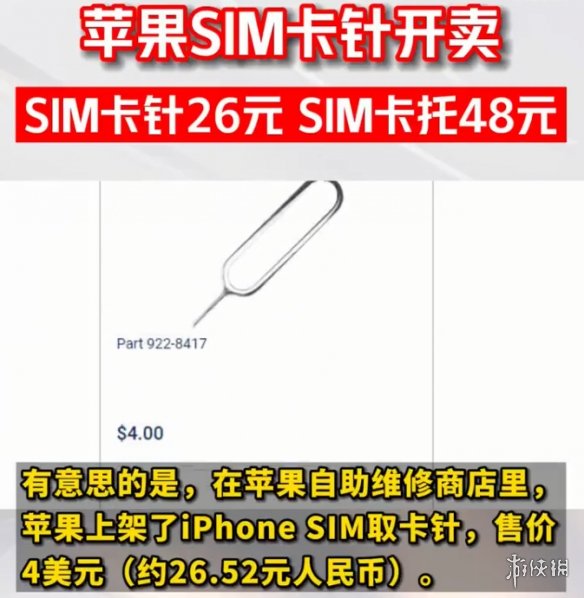 苹果SIM取卡针价格高达26元 网友：钱是大风刮来的？