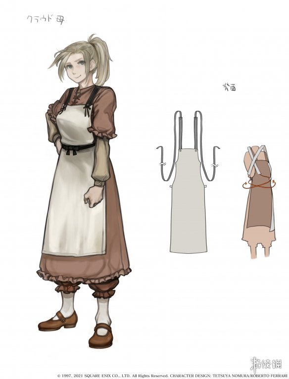 《FF7 Re》克劳德妈妈人物设定图！野村哲也亲手绘制