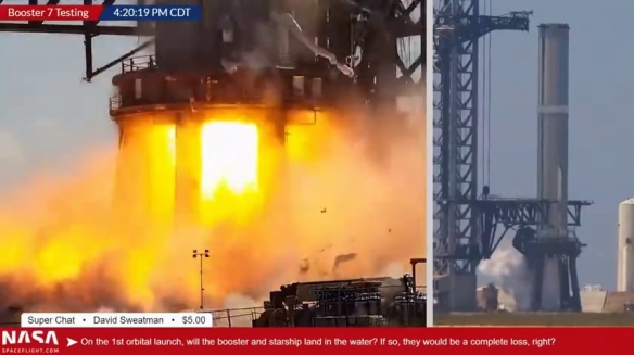 SpaceX星际飞船助推器发生爆炸 火光冲天损失惨重！