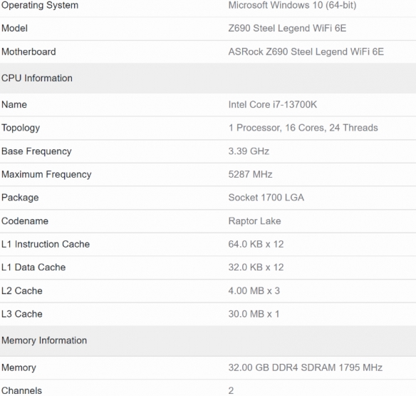 Intel i7-13700K现身！多核性能与R9 5950X基本持平！