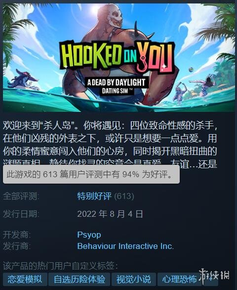 黎明杀机主题恋爱游戏《心醉魂迷》Steam特别好评！