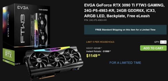 显卡价格继续下跌！RTX 3090 Ti显卡价格接近腰斩！