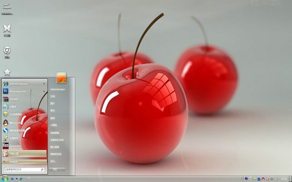 3D樱桃电脑桌面 Win7版软件截图（1）