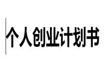 个人创业计划书模板 word